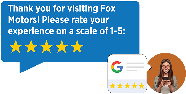 Five-star automotive customer rating and review request