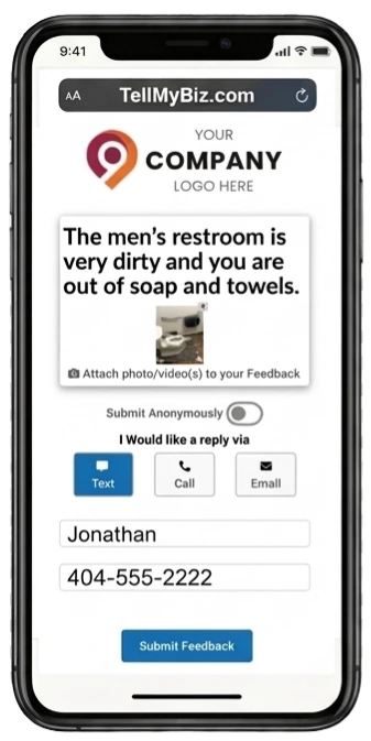 Feedback capture screen