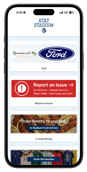 Stadiums, Arenas & Live Venues reputation and feedback interface